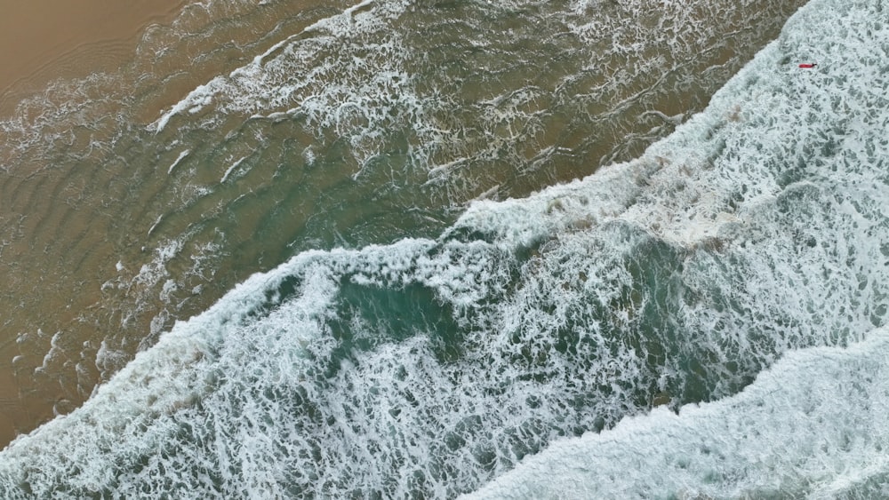 an aerial view of a body of water