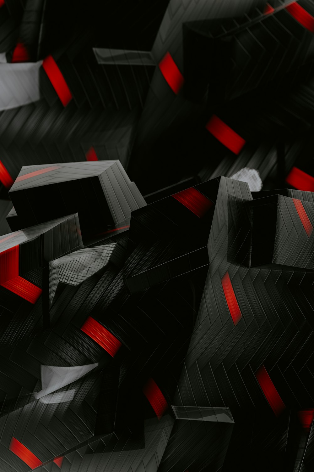 a black and red abstract background with red lines