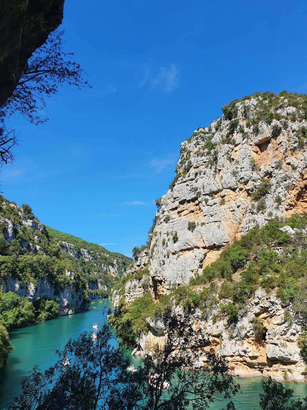 a body of water surrounded by mountains and trees