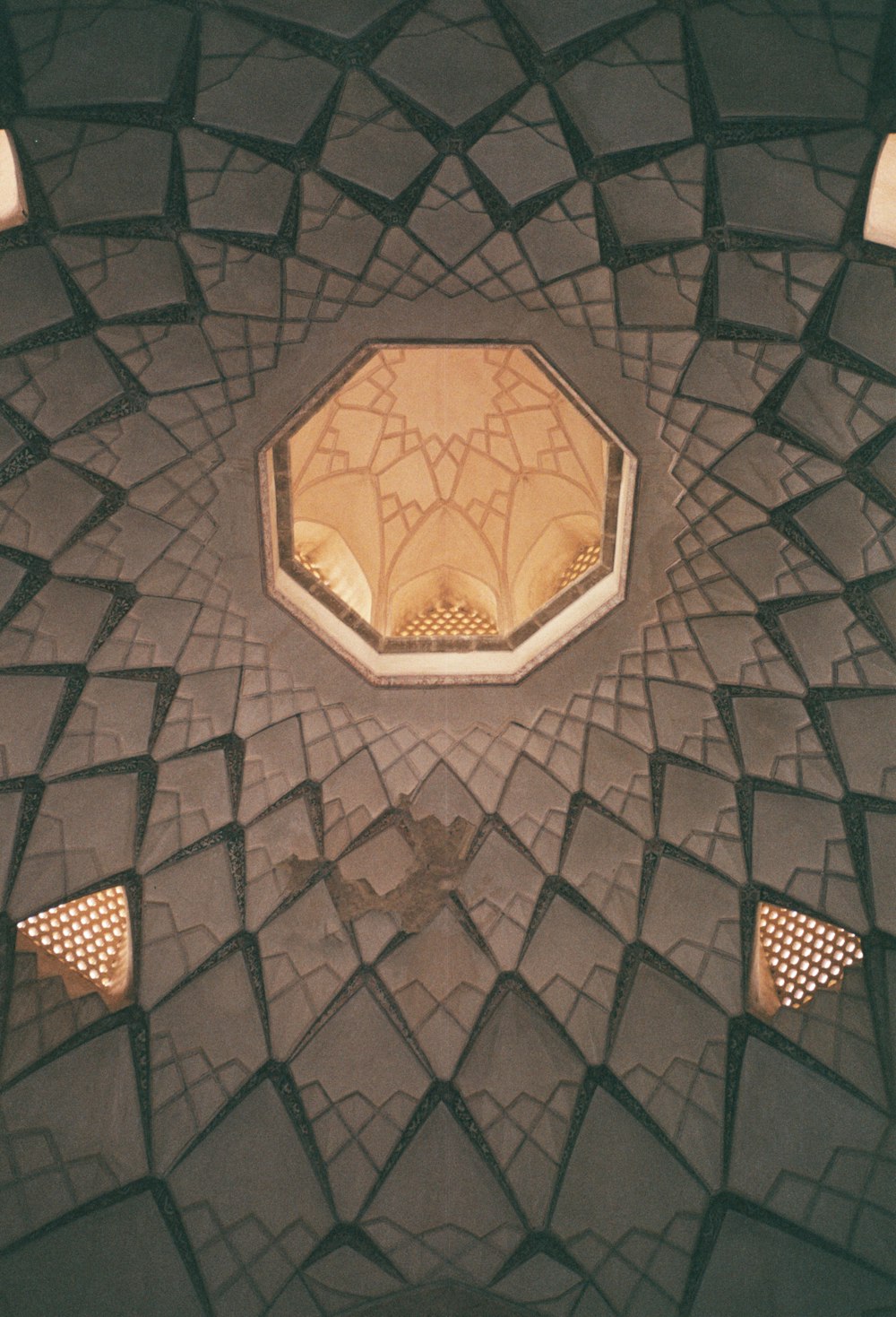 a view of the ceiling of a building