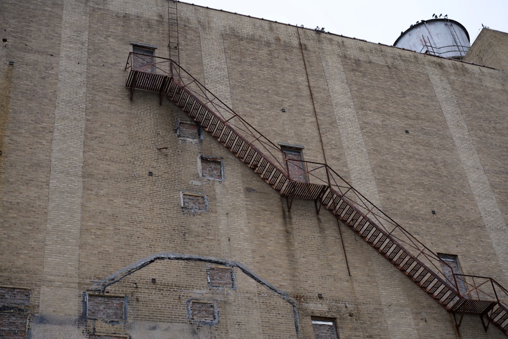 a fire escape on the side of a building