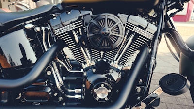a close up of the engine of a motorcycle