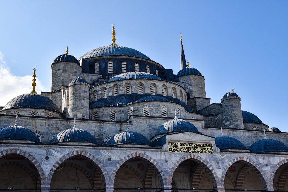 a large building with many domes on top of it