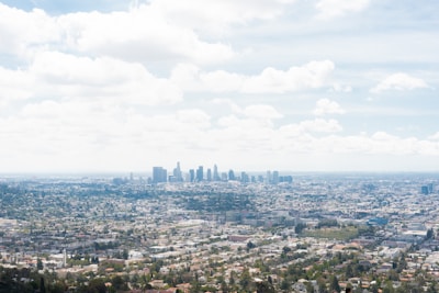 A panoramic view of a thriving commercial district.