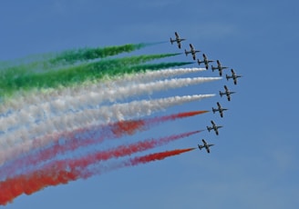 a group of airplanes flying in formation in the sky