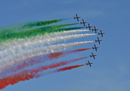 a group of airplanes flying in formation in the sky