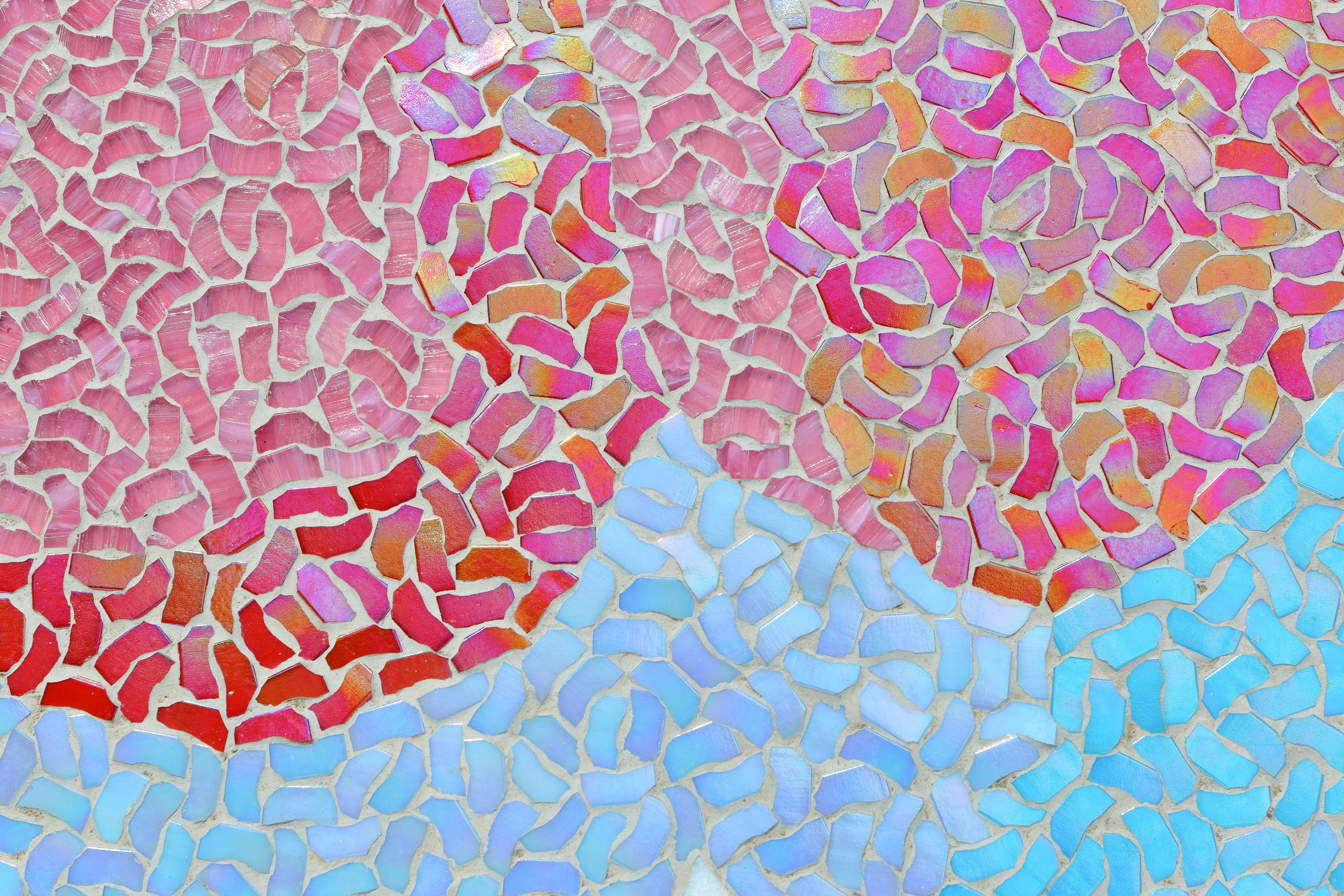 a painting of a red and a blue piece of art