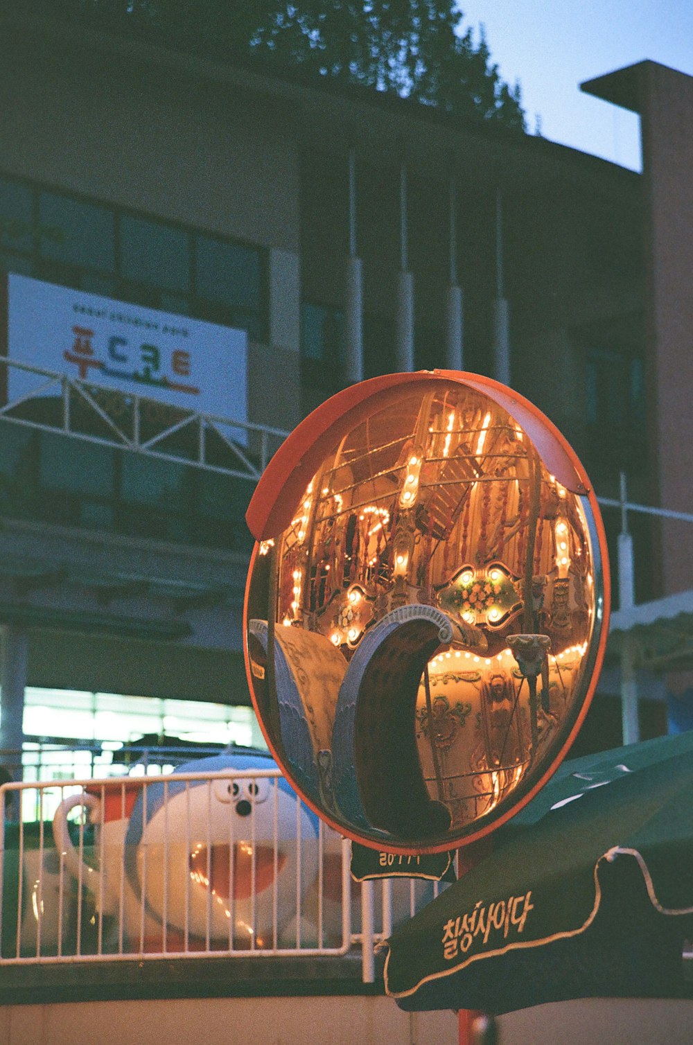 a close up of a mirror on a motorcycle