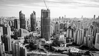 A panoramic view of urban construction development.