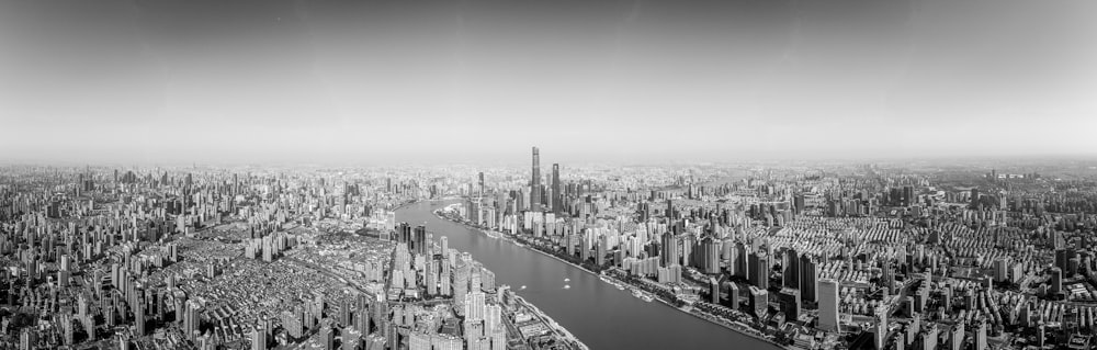 a black and white photo of a city