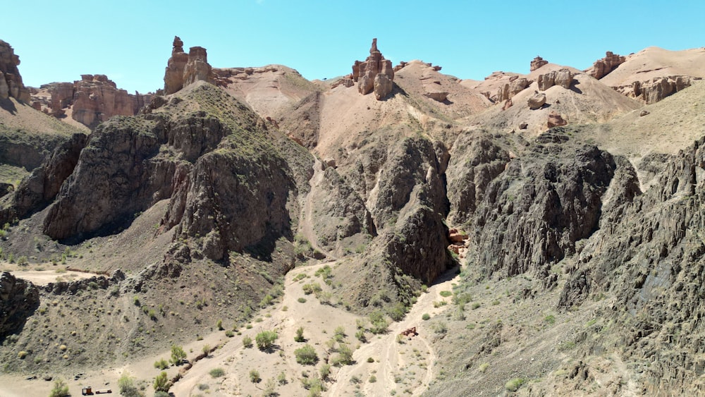 a view of a mountain range from a high point of view