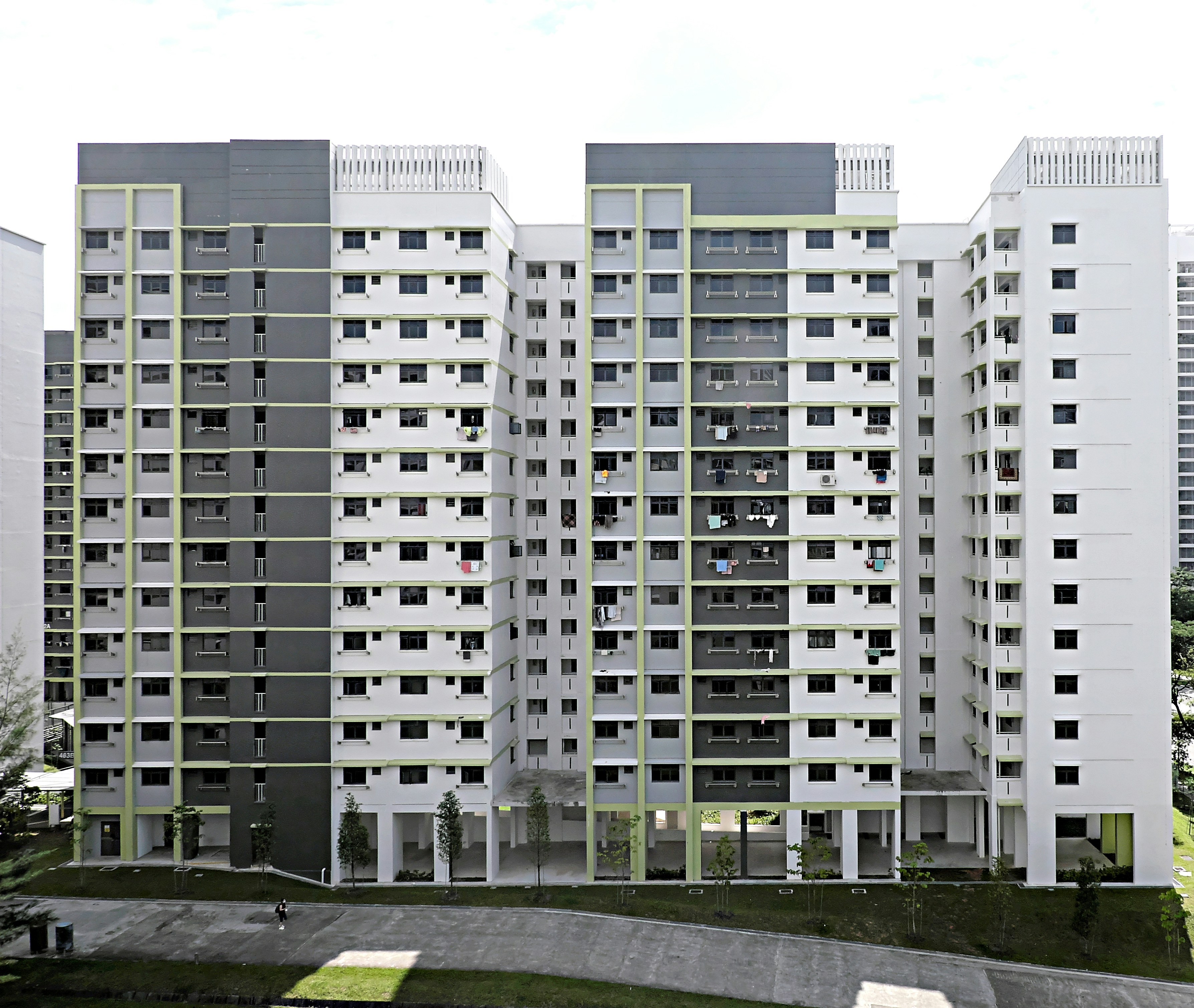 a very tall building with lots of windows