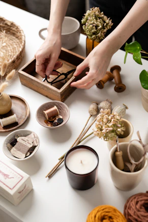 a table topped with lots of different types of items