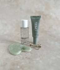 A close-up of skincare products used in treatments.