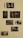 A collection of vintage, sepia-toned photographs displayed on a plain background. Each photo features different urban scenes, including architectural structures and street views. Some images depict people interacting outdoors. Color calibration cards are placed next to the photographs for reference.