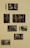 A collection of vintage, sepia-toned photographs displayed on a plain background. Each photo features different urban scenes, including architectural structures and street views. Some images depict people interacting outdoors. Color calibration cards are placed next to the photographs for reference.