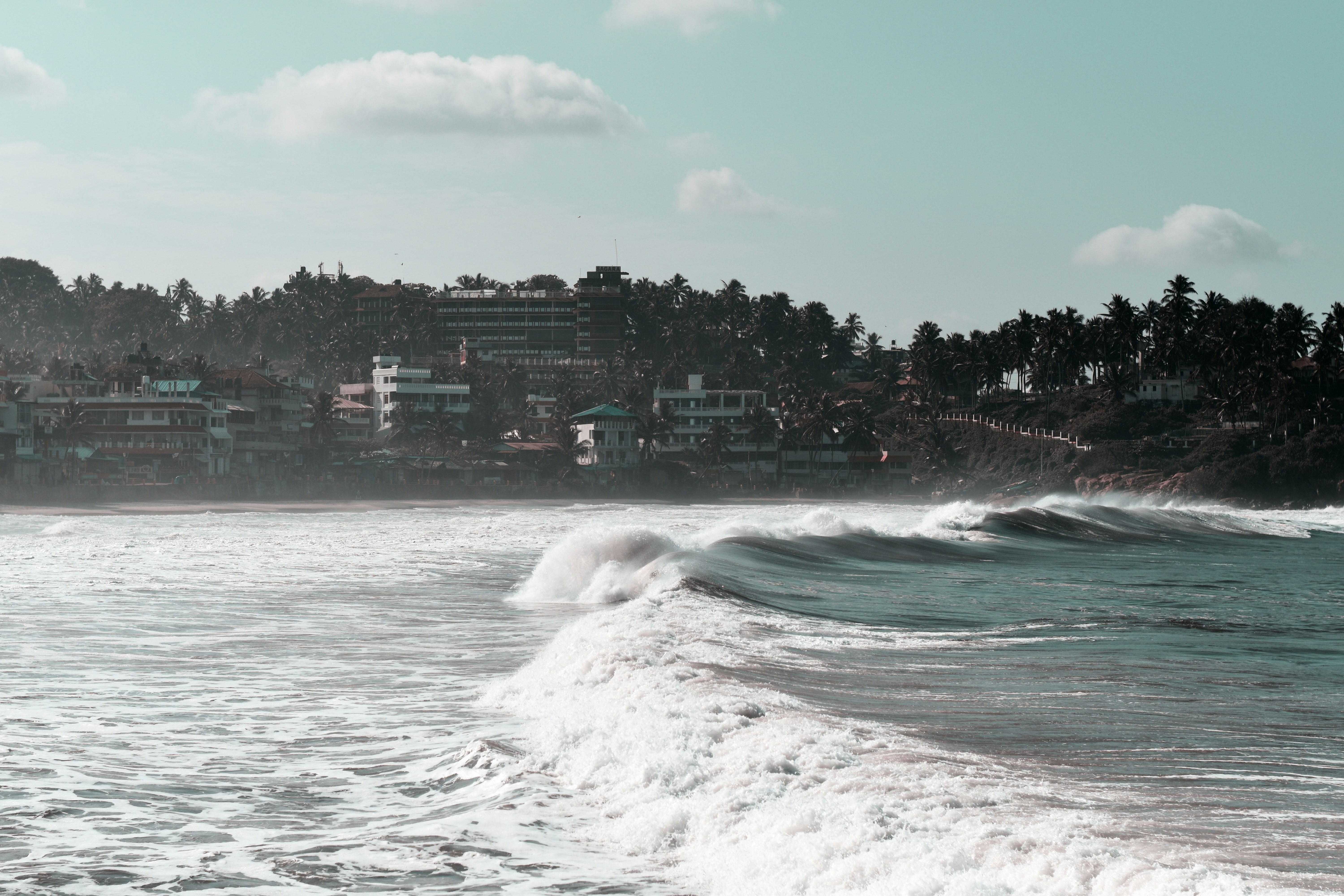 a large body of water near a beach