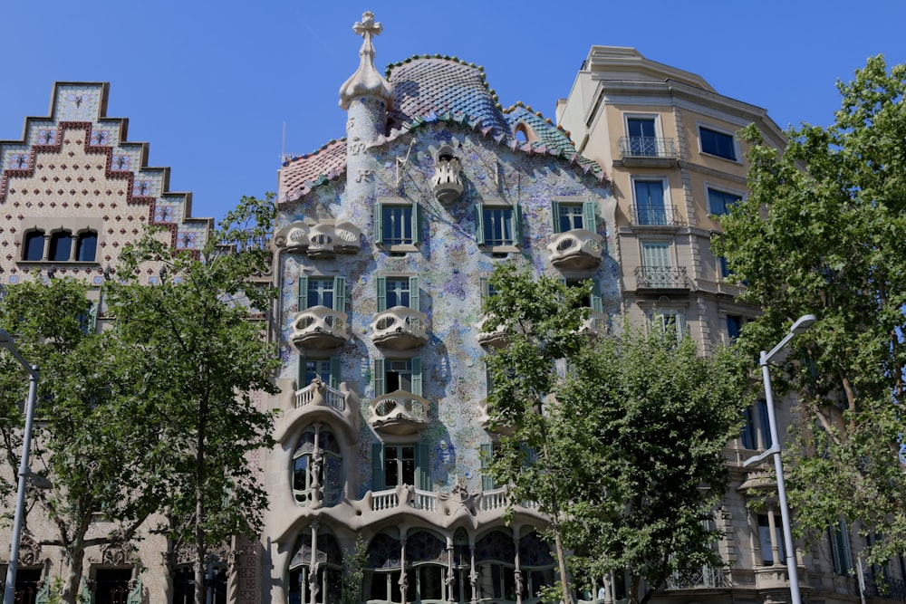 a building that has a clock on the side of it