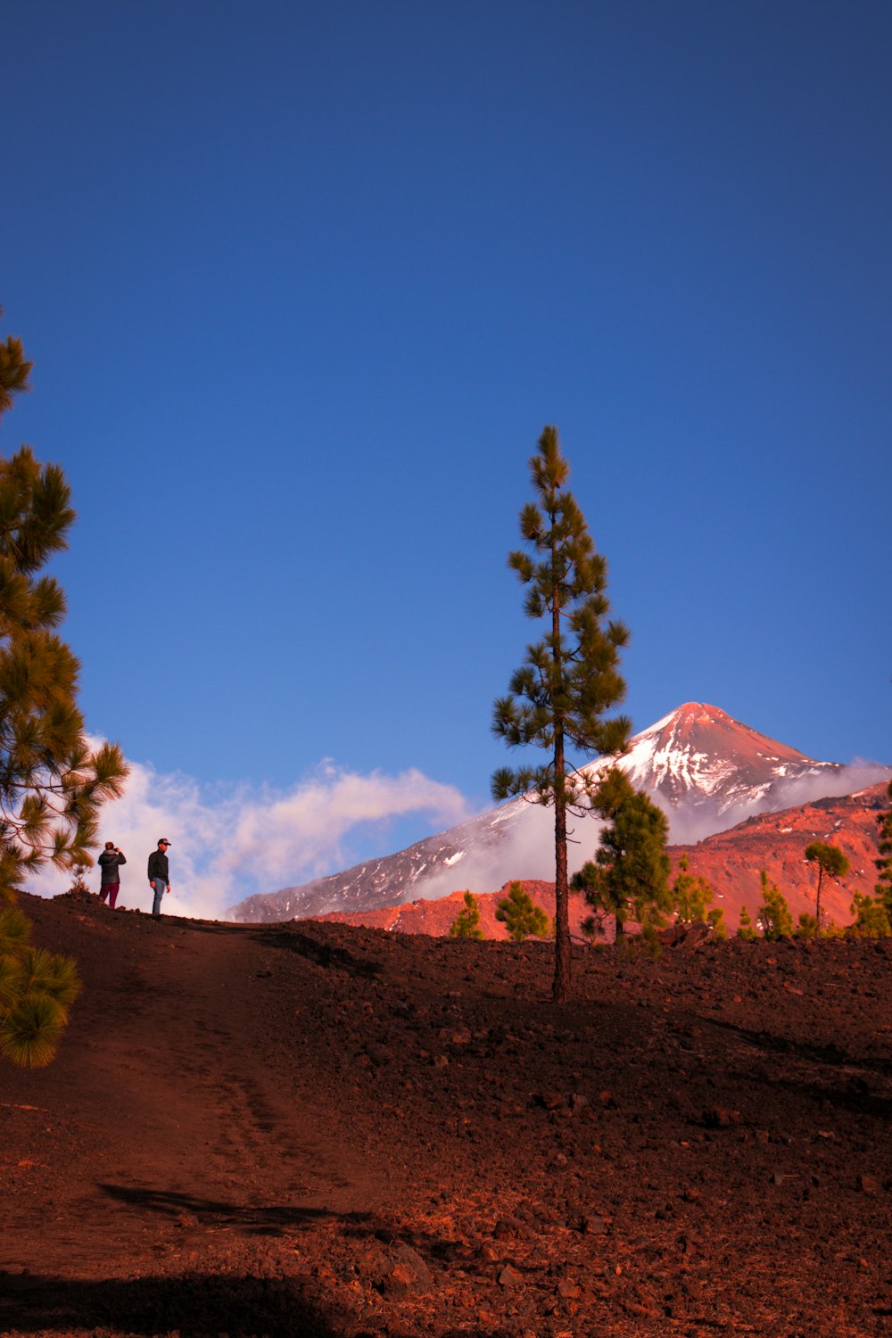 a couple of people that are standing in the dirt