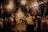 A historical painting depicts a grand religious ceremony with elaborate attire and regalia. Clergy members are in ornate robes, surrounded by nobility and officials. The setting is opulent with a richly decorated altar, candles, and luxurious drapery. People are gathered solemnly, indicating a significant event.