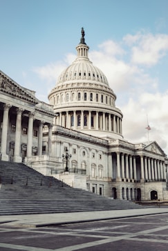 a large building with steps leading up to it
