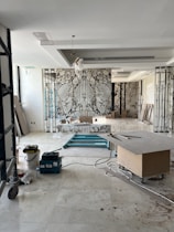 Modern renovation work in progress inside a traditional Spanish home in Jerez.
