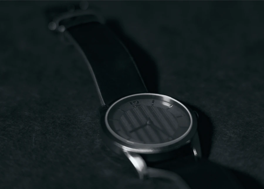 Black Leather Automatic Watch