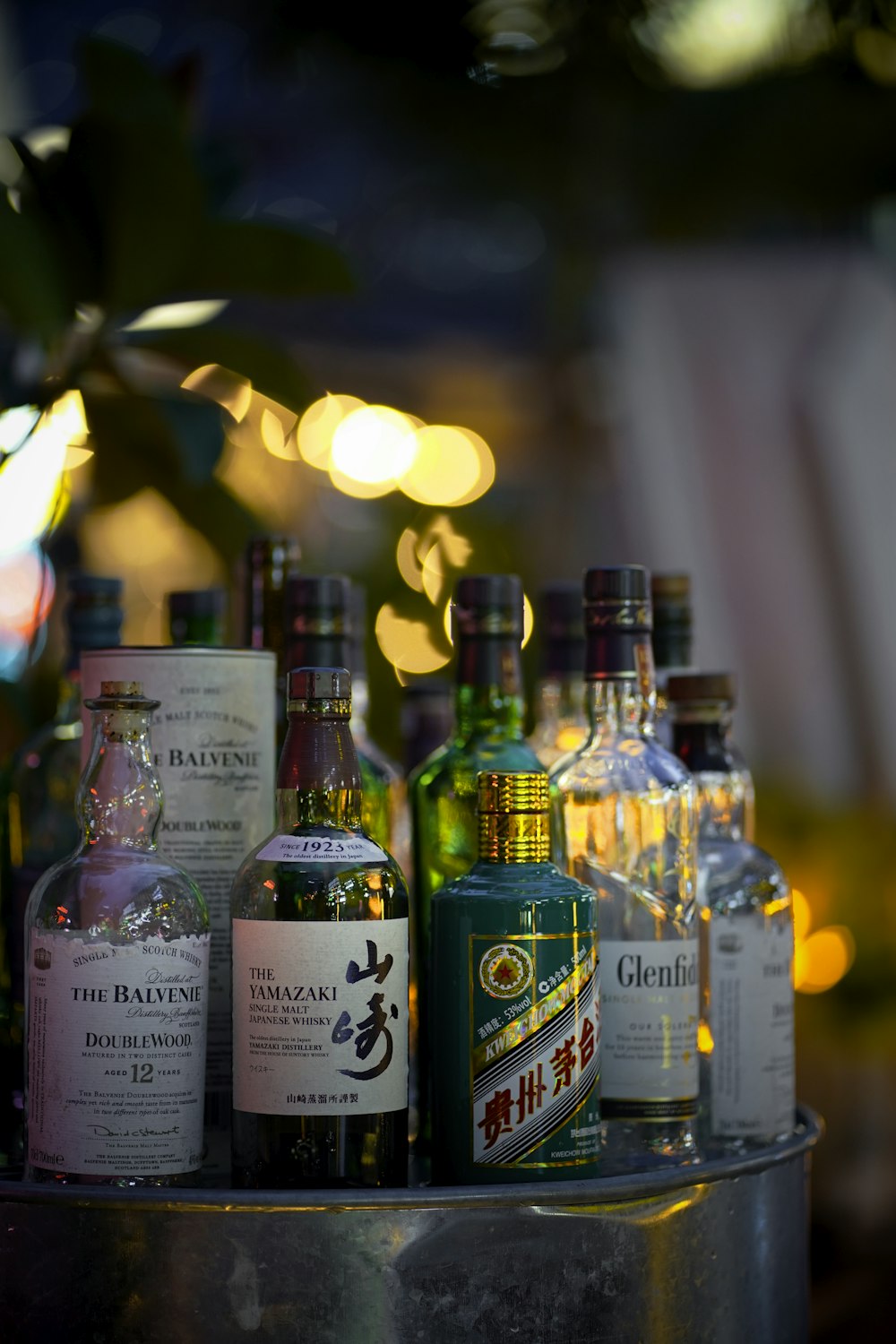 a bunch of bottles that are sitting on a table