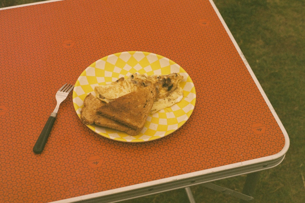 a plate with a slice of pie on it