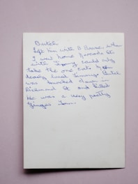 Close-up of a handwritten personal message on a birthday card