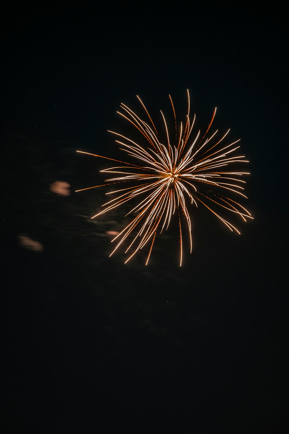 a large fireworks is lit up in the night sky