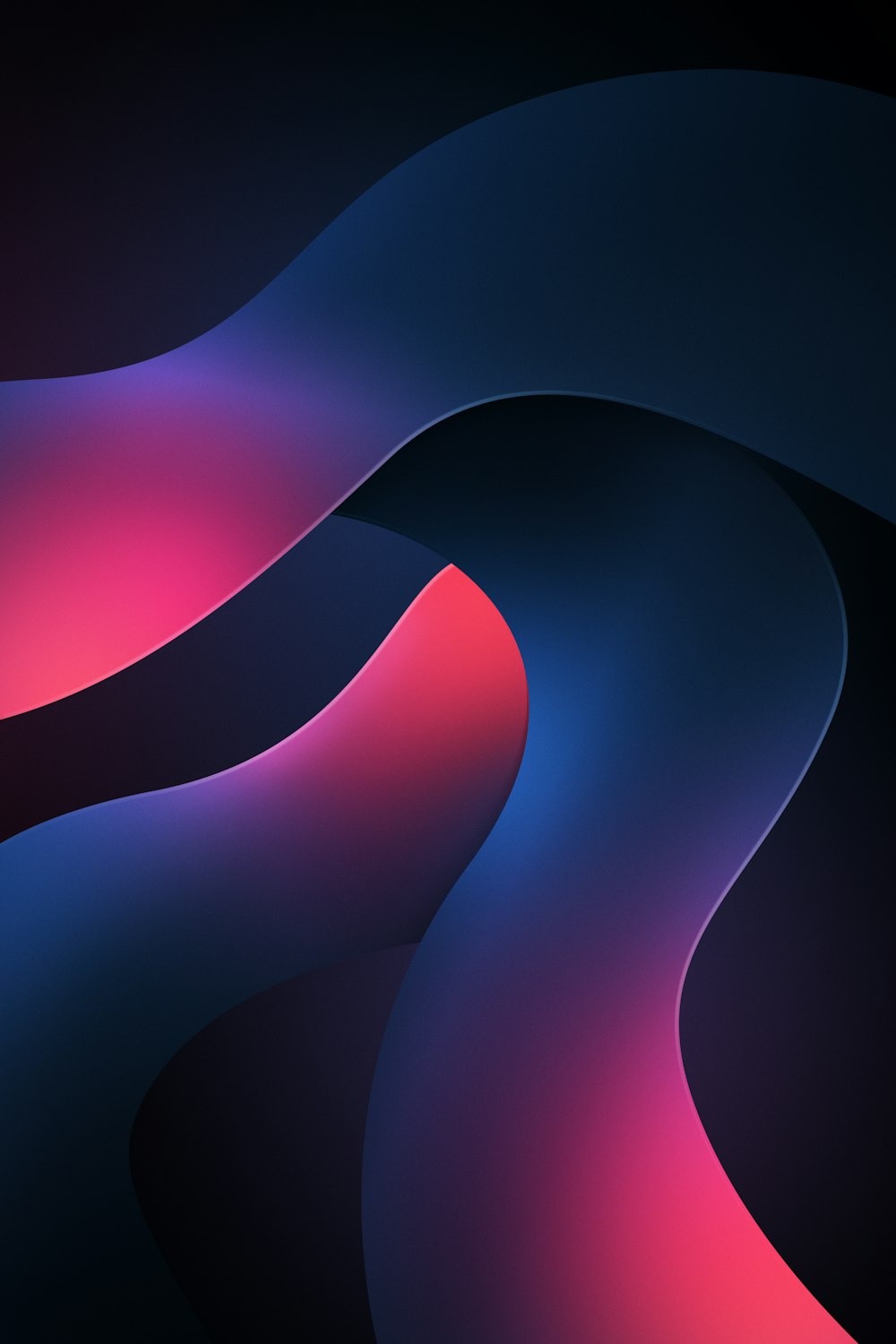 a black and pink abstract background with curves