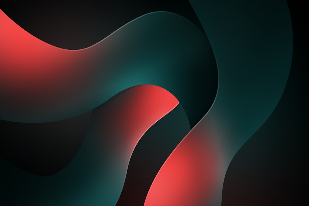 a black background with red and green curves