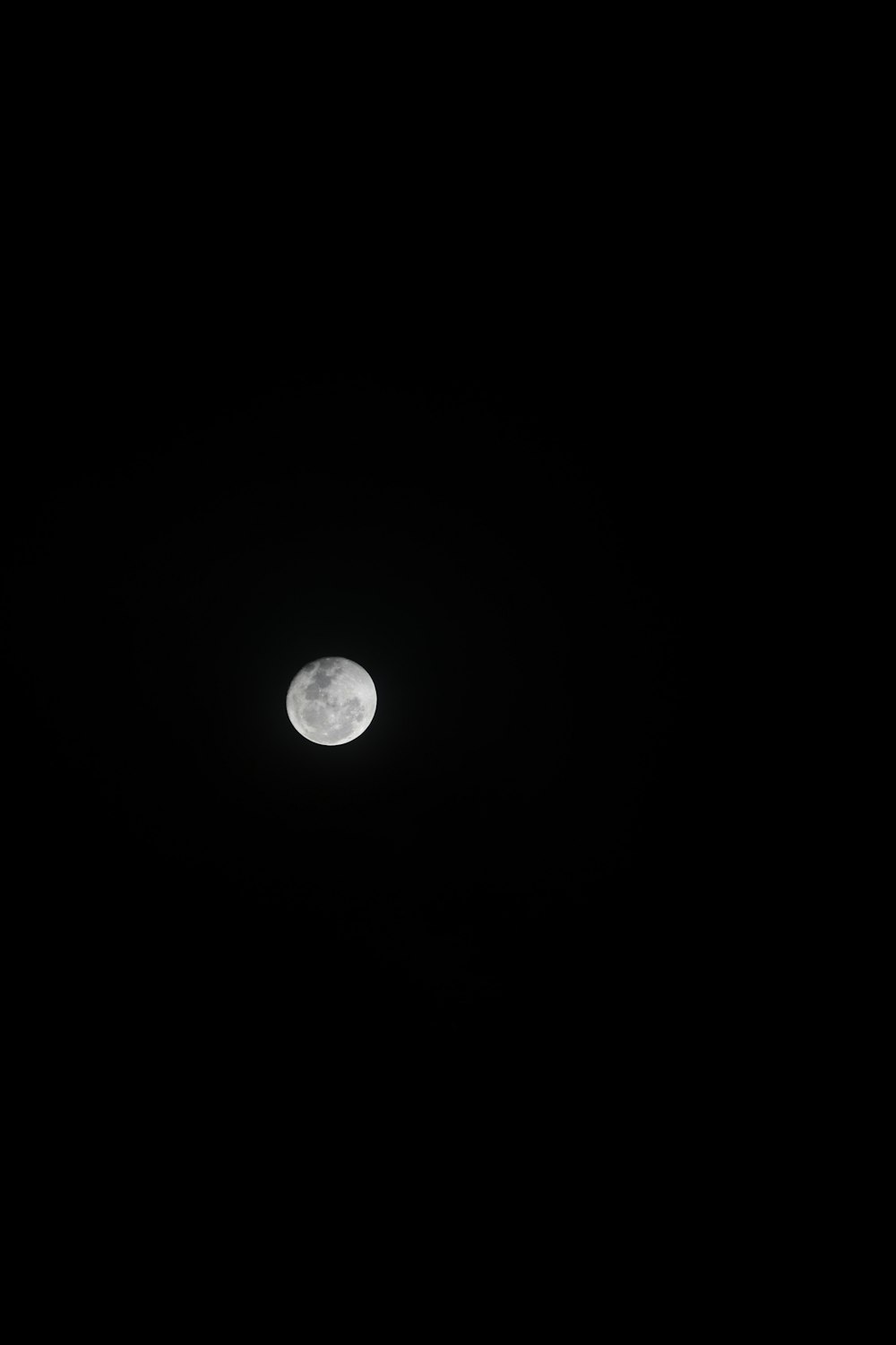 a full moon is seen in the dark sky