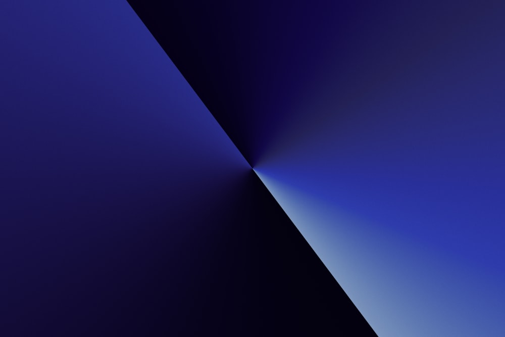 a blue and black background with a light at the end of it
