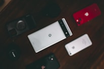 A modern mobile phone display showcasing various models.