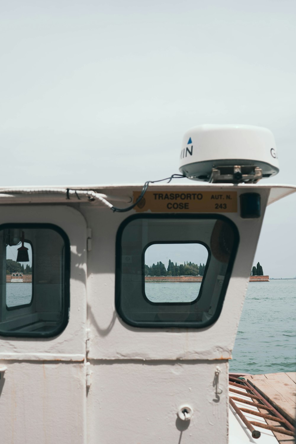 a view of a boat from the front of the boat