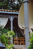 A beautiful custom pergola in a serene garden setting.