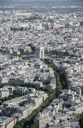 Beautiful aerial view of Athens city center with iconic landmarks.