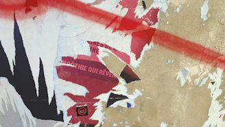 A collage of torn paper, handwritten notes, and faith symbols blending into a stormy gray background.