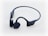 Wireless bone conduction headphones with a sleek, curved design and dark blue color. Features padded earpieces and a flexible band, suitable for sports or outdoor activities.