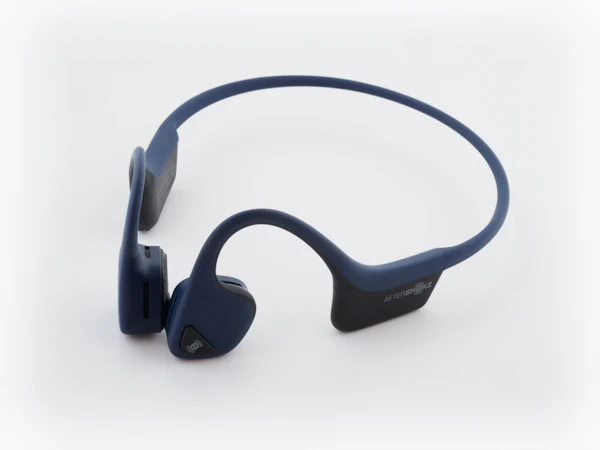 Fon kepala bone conduction berwarna biru