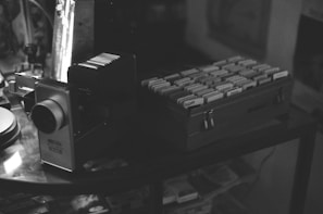 A creative photo slideshow presentation on a projector screen.