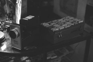 A creative photo slideshow presentation on a projector screen.