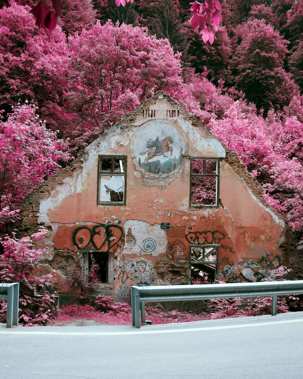 a building with a mural on the side of it