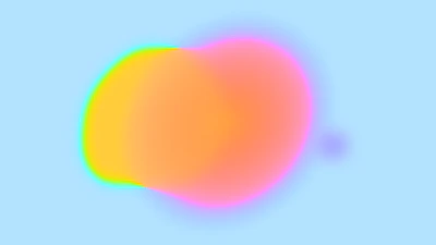 Vibrant gradient background blending neon pink and cyan with subtle gold sparkles