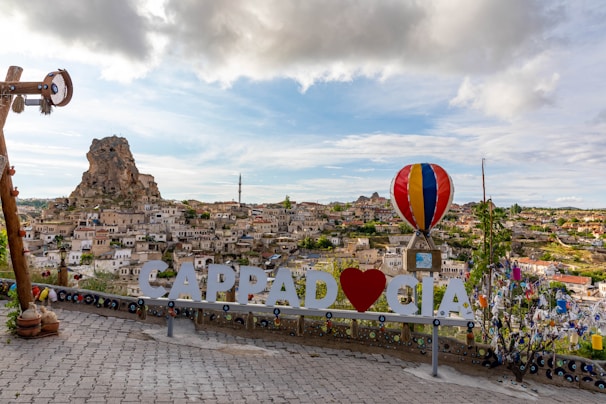 A scenic view of a horse riding tour in Cappadocia.
