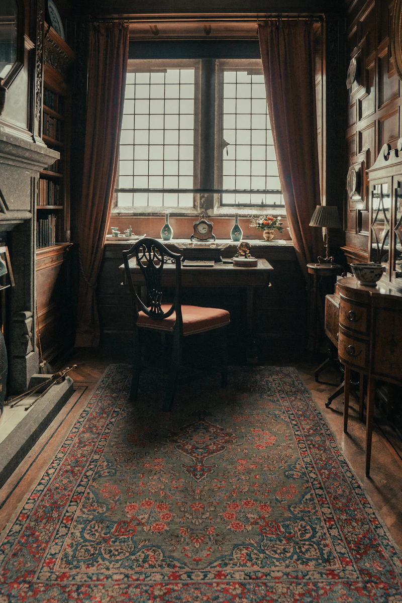 Chair beside a bright window