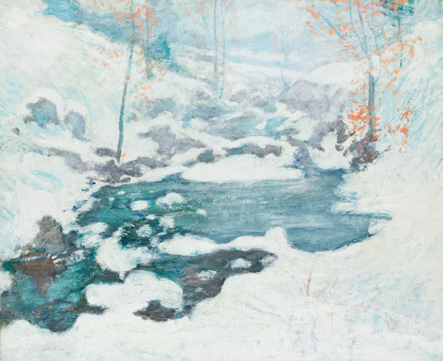Icebound, oil by John Henry Twachtman, c. 1889