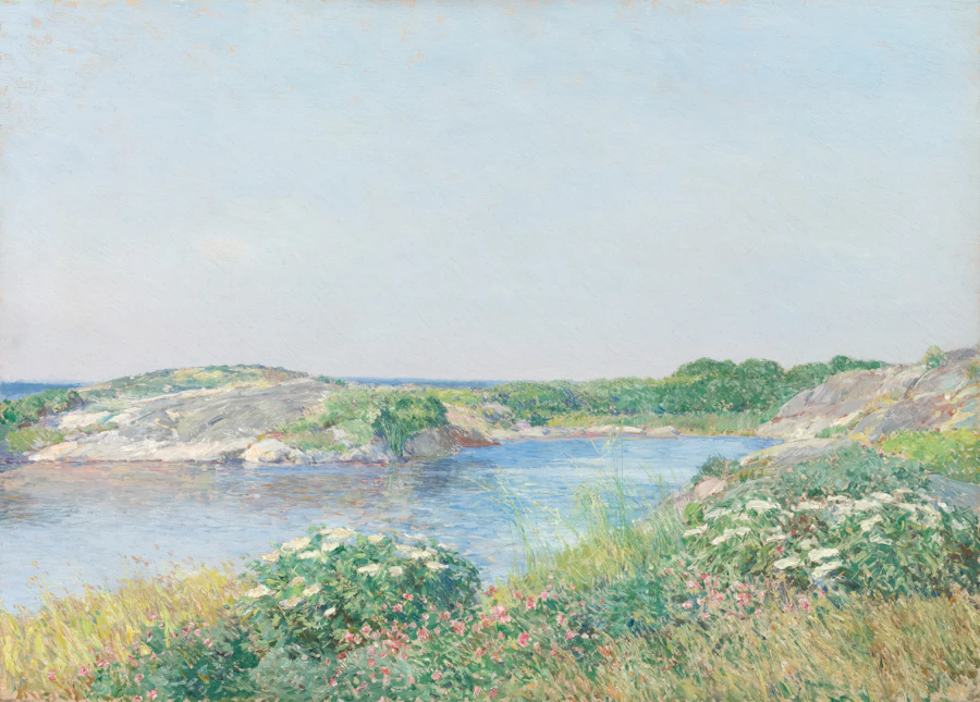 The Little Pond, Appledore, oil by Childe Hassam, 1890